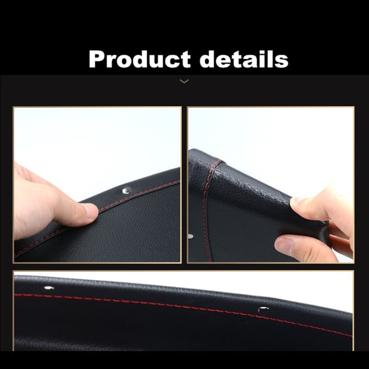Car Seat Gap Filler and Organizer with Faux Leather and Metal Rivets Back
