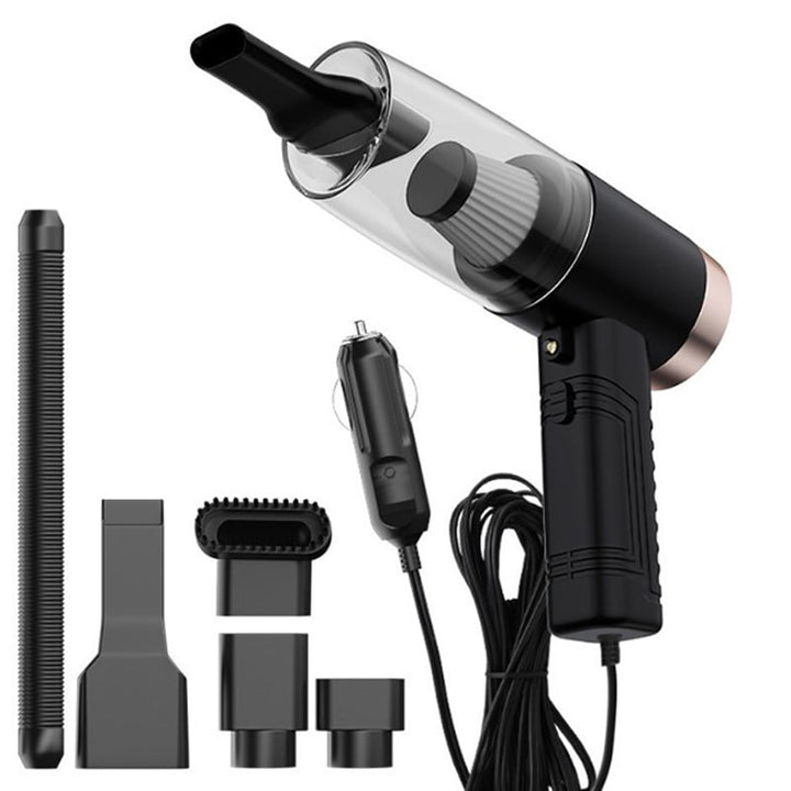 Car Vacuum Cleaner Handheld with 12v Corded Power and Crevice Brush Attachments
