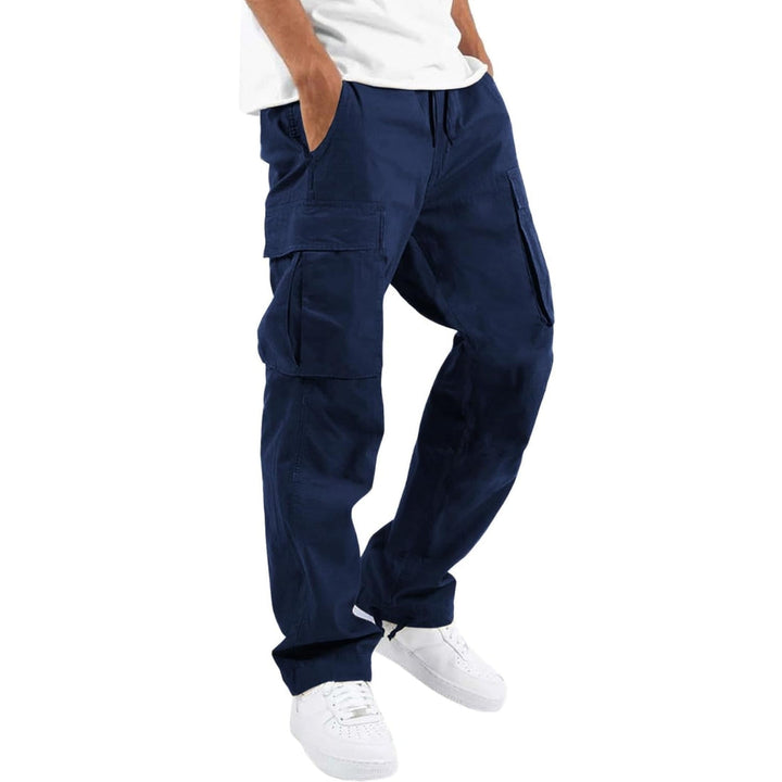 Men's Multi-Pocket Pants with Adjustable Waist