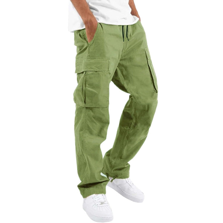 Men's Multi-Pocket Pants with Adjustable Waist