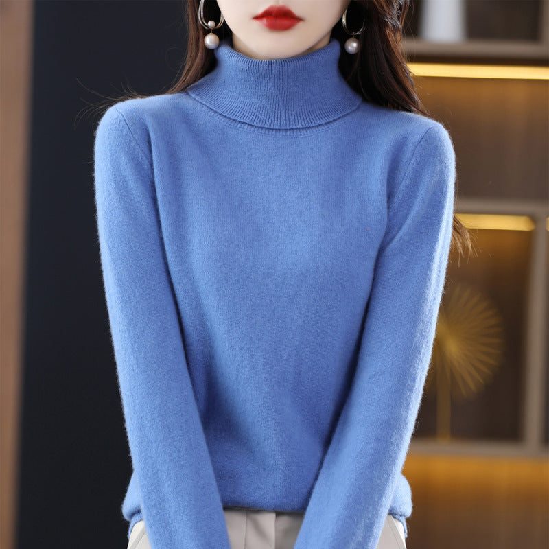 Cashmere Knit Slim Fit Turtleneck Sweater for Women