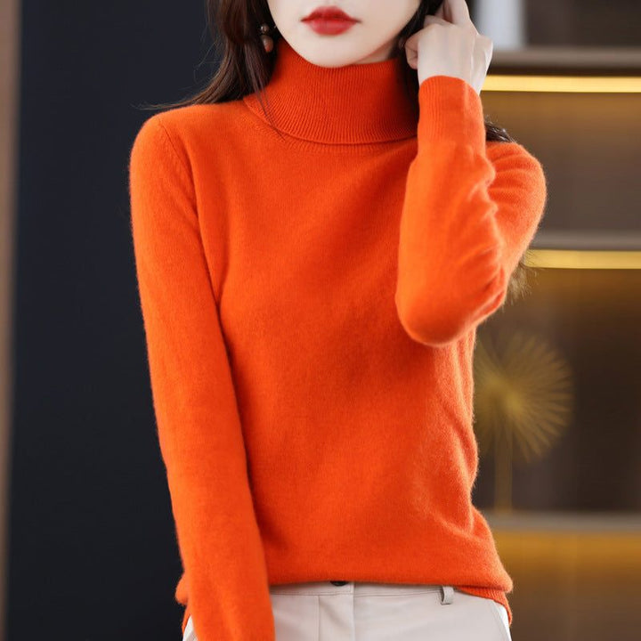 Cashmere Knit Slim Fit Turtleneck Sweater for Women