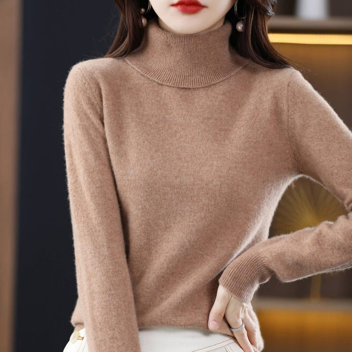 Cashmere Knit Slim Fit Turtleneck Sweater for Women