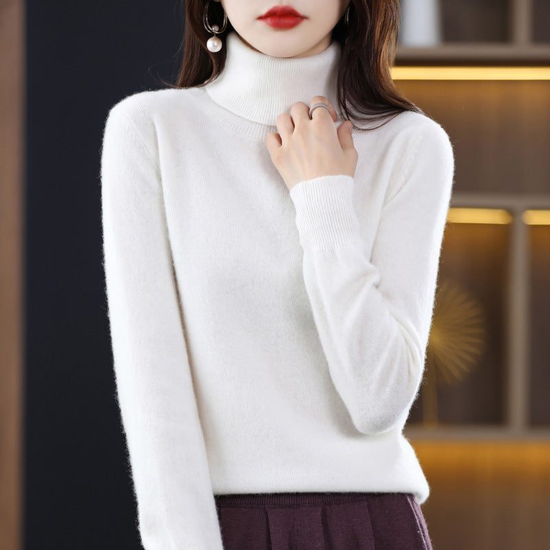 Cashmere Knit Slim Fit Turtleneck Sweater for Women