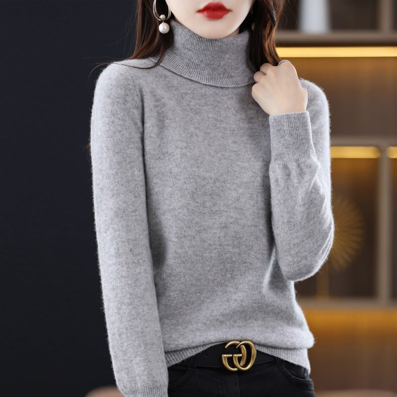 Cashmere Knit Slim Fit Turtleneck Sweater for Women