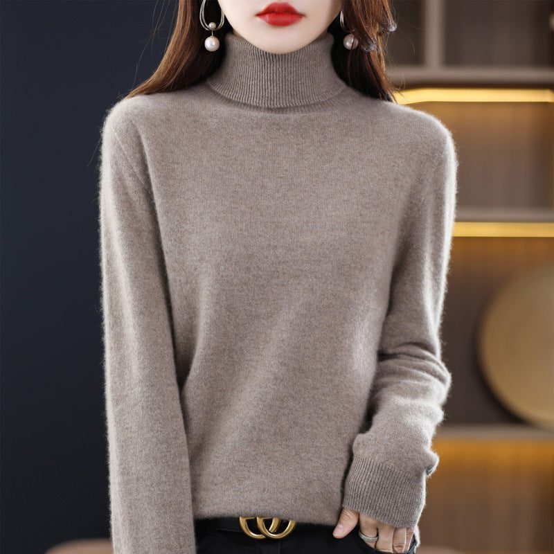 Cashmere Knit Slim Fit Turtleneck Sweater for Women