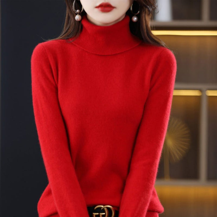 Cashmere Knit Slim Fit Turtleneck Sweater for Women