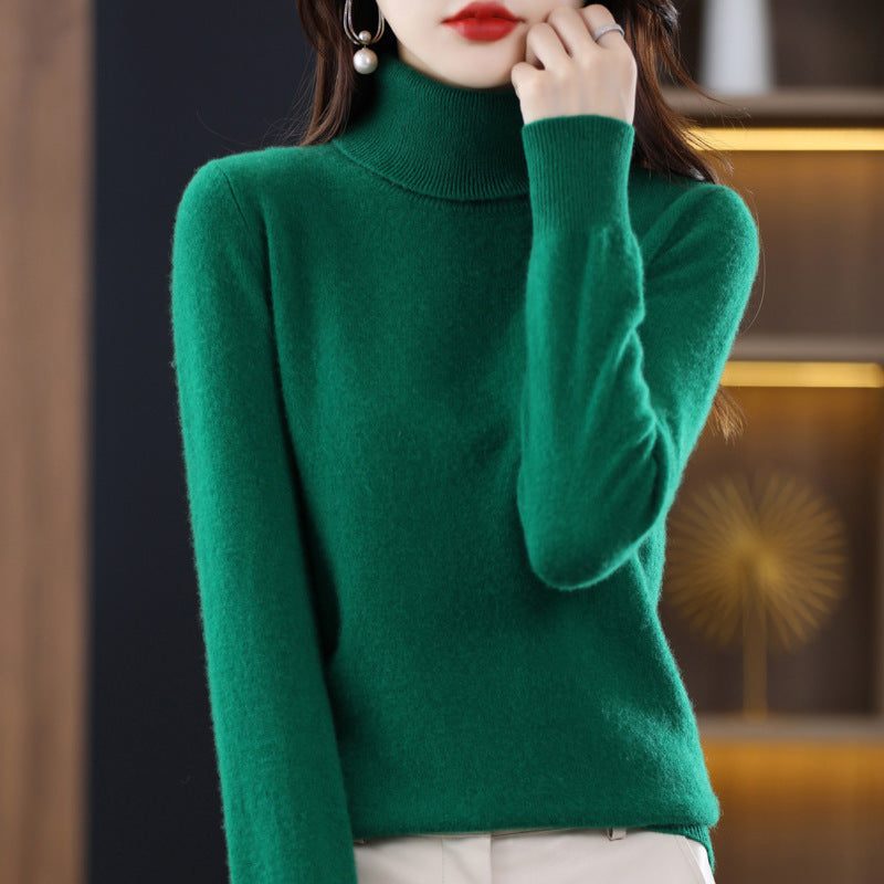 Cashmere Knit Slim Fit Turtleneck Sweater for Women