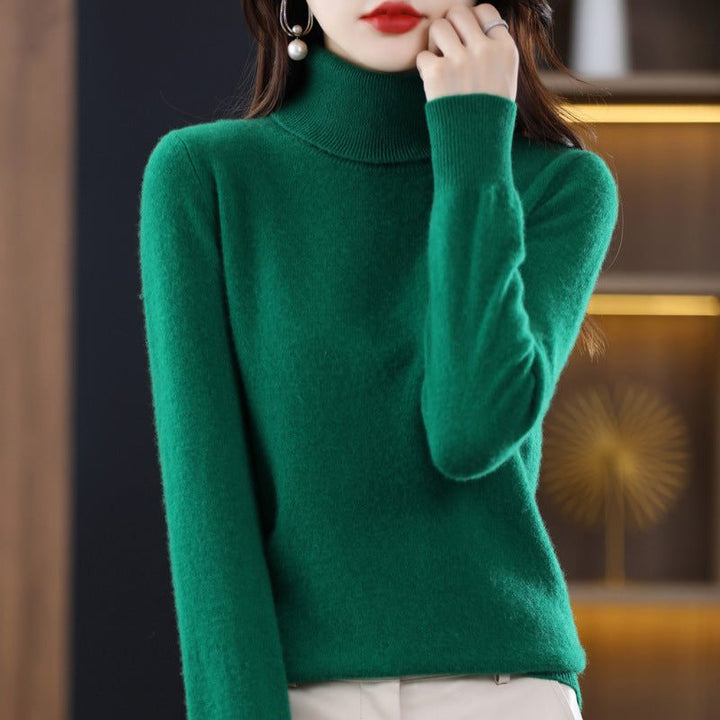 Cashmere Knit Slim Fit Turtleneck Sweater for Women