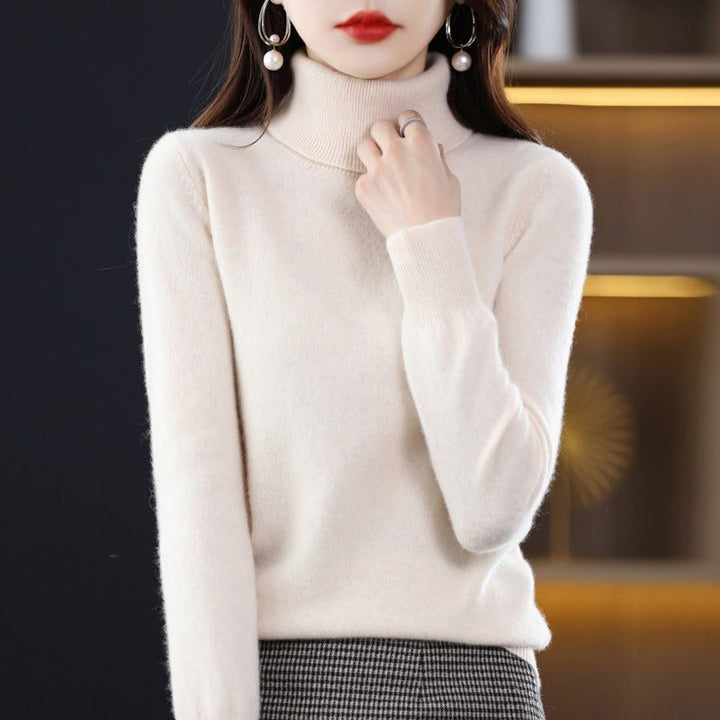 Cashmere Knit Slim Fit Turtleneck Sweater for Women