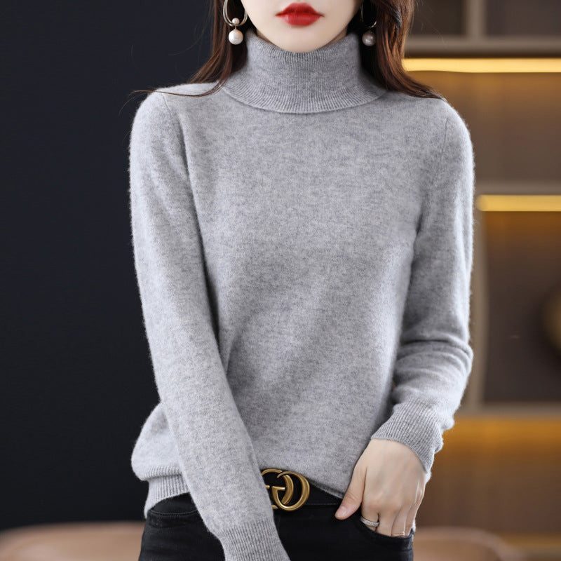 Cashmere Knit Slim Fit Turtleneck Sweater for Women