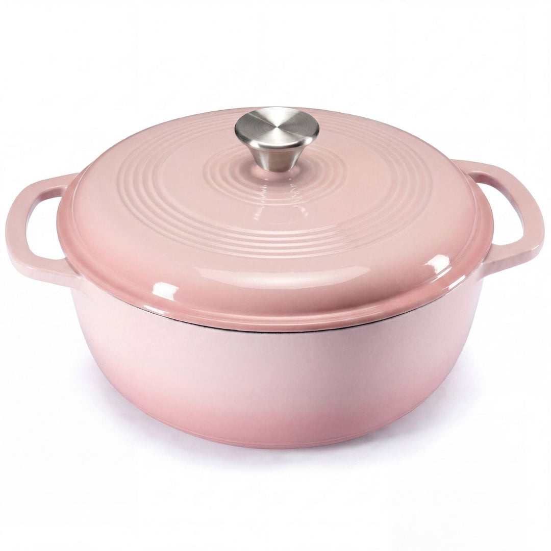 Cast Iron Dutch Oven Pot for Bread Baking and Braising with Dual Handles 6 Quart