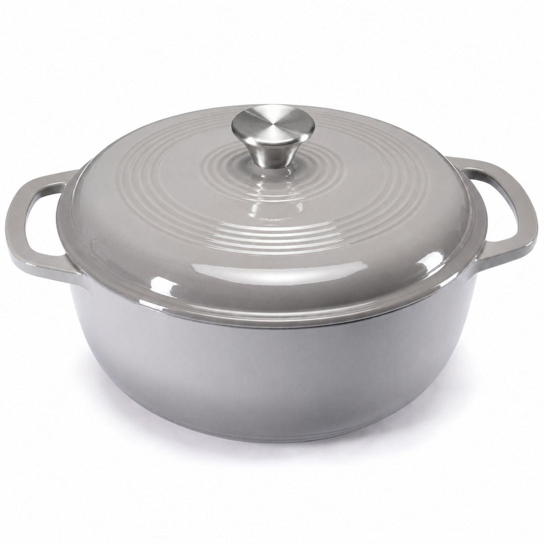 Cast Iron Dutch Oven Pot for Bread Baking and Braising with Dual Handles 6 Quart