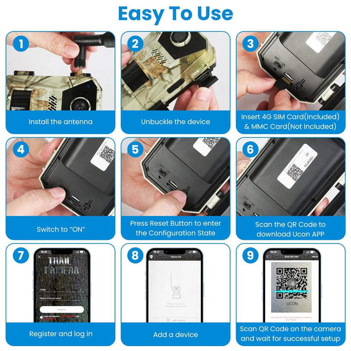 Cellular Trail Wildlife Camera with Solar Panel 4K Night Vision and Wireless Cell Connection