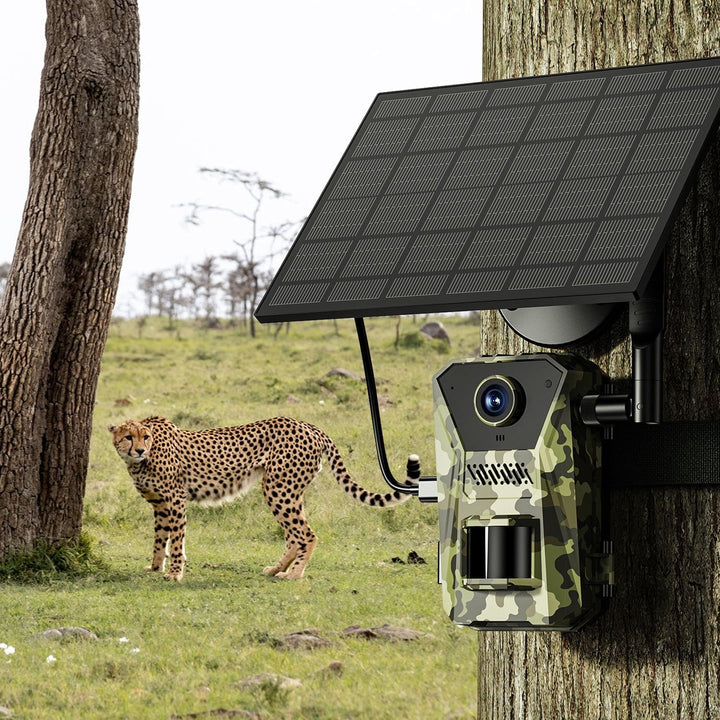 Cellular Trail Wildlife Camera with Solar Panel 4K Night Vision and Wireless Cell Connection