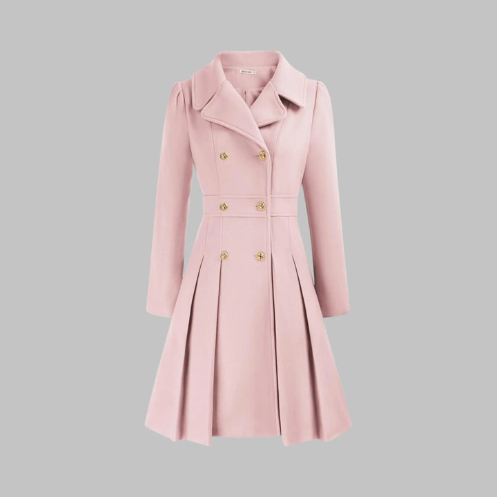 Double-Button Long Sleeve Tailored Coat