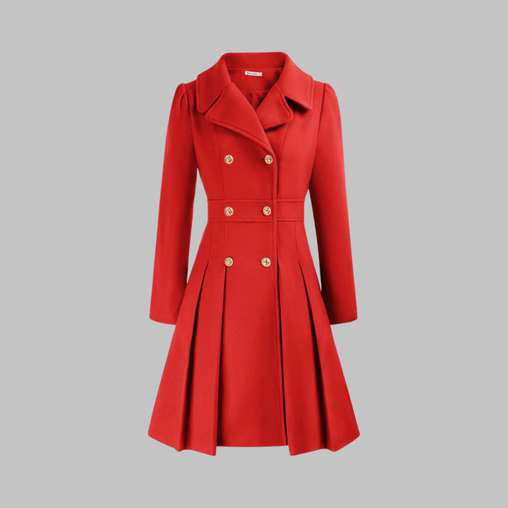 Double-Button Long Sleeve Tailored Coat