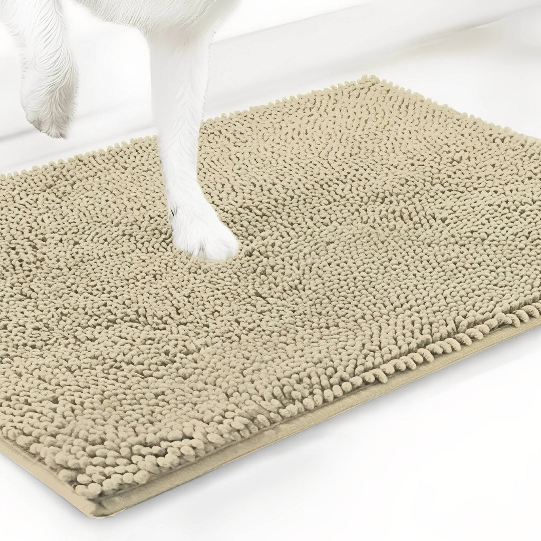 Absorbent non-slip dog door mat for muddy paws