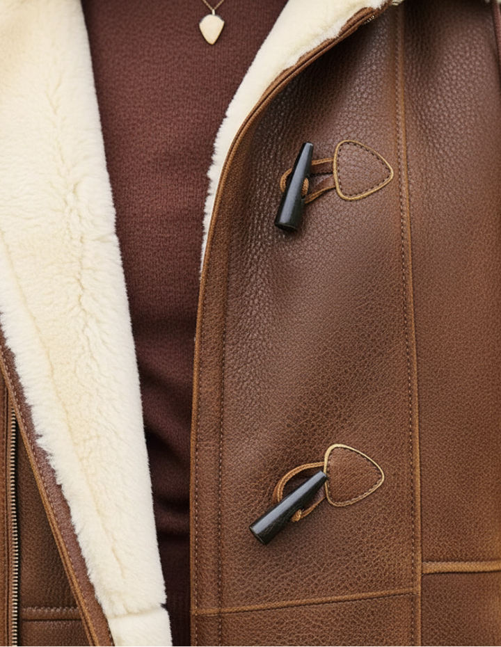 Timeless soft-lined brown winter coat with a flattering structured fit