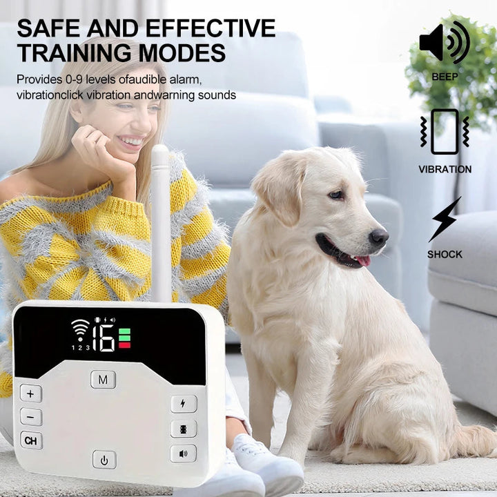 2-in-1 Wireless Fence & Training Collar - Waterproof & Rechargeable