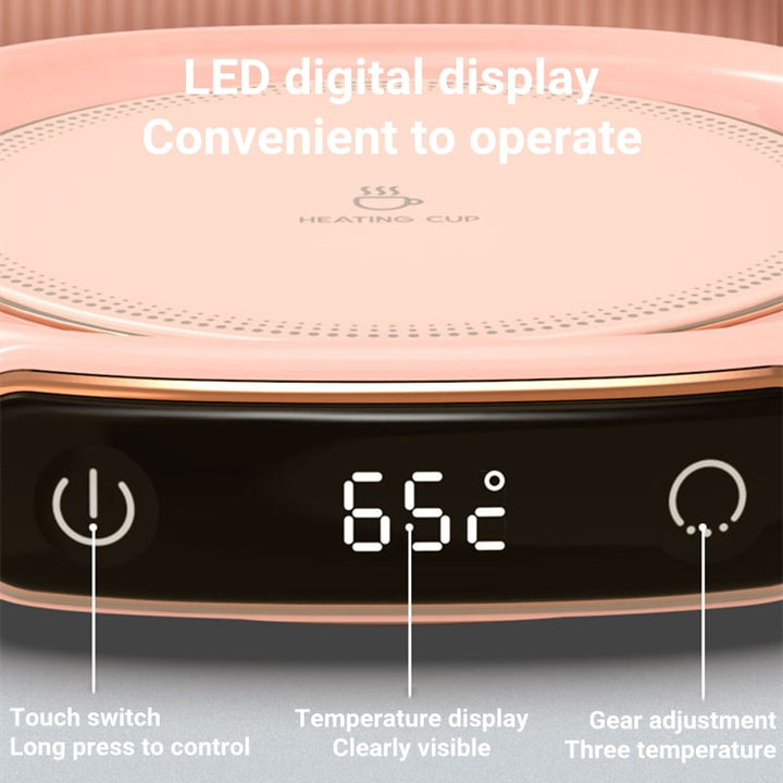 Coffee Mug and Cup Warmer Plate with Digital Temperature Display for Desk Tumbler