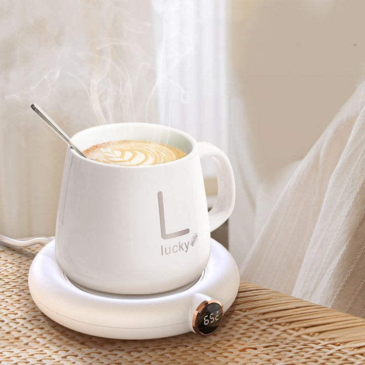 Coffee Mug and Cup Warmer Plate with Digital Temperature Display for Desk Tumbler