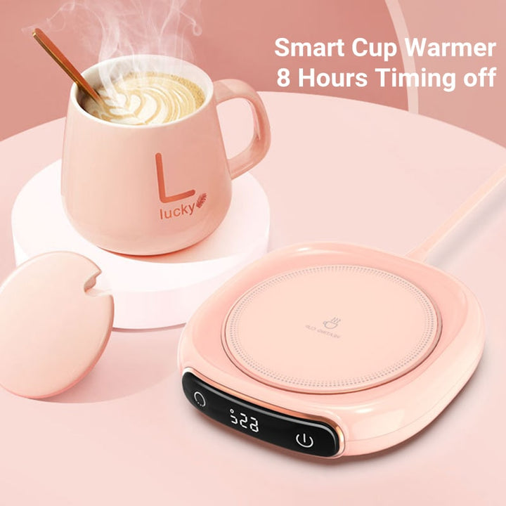 Coffee Mug Warmer and Cup with Digital Temperature Display and Heating Plate for Desk