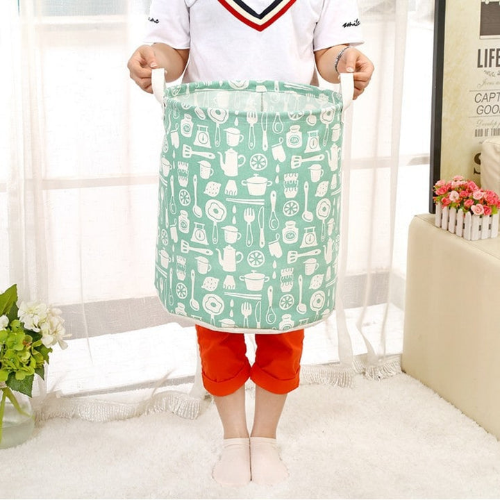 Collapsible Laundry Basket with Handles Foldable Canvas Washing for Bedroom Bathroom Storage