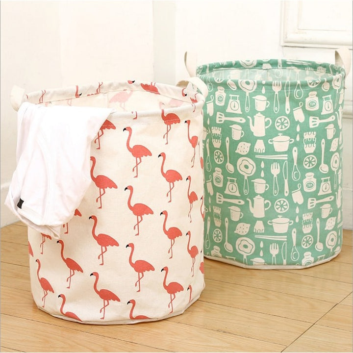 Collapsible Laundry Basket with Handles Foldable Canvas Washing for Bedroom Bathroom Storage