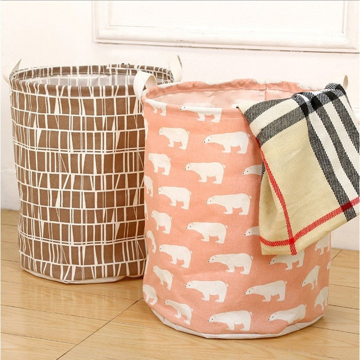 Collapsible Laundry Basket with Handles Foldable Canvas Washing for Bedroom Bathroom Storage