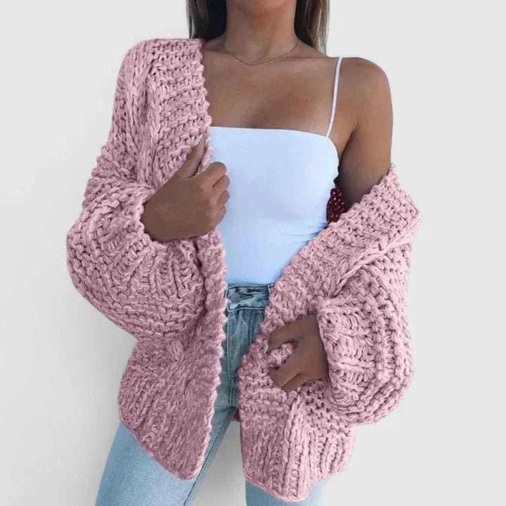 Women's Chunky Knit Open-Front Cardigan
