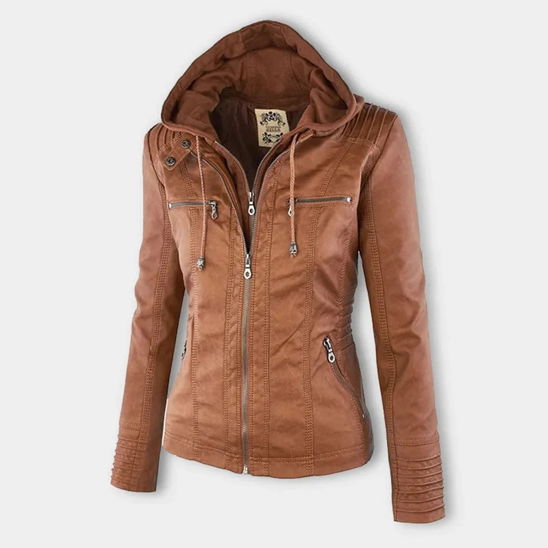 Zip-Up Hooded Jacket With Zippered Pockets