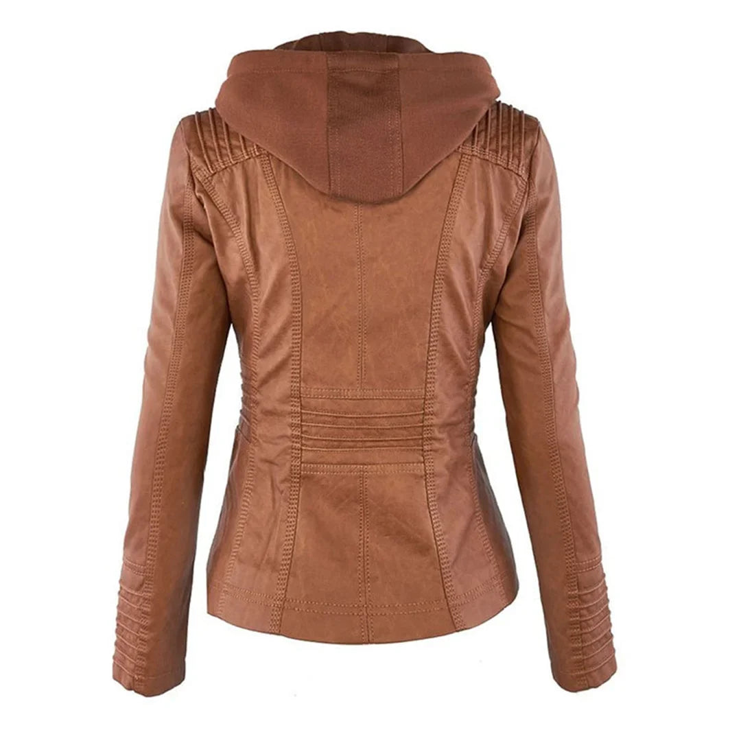 Zip-Up Hooded Jacket With Zippered Pockets
