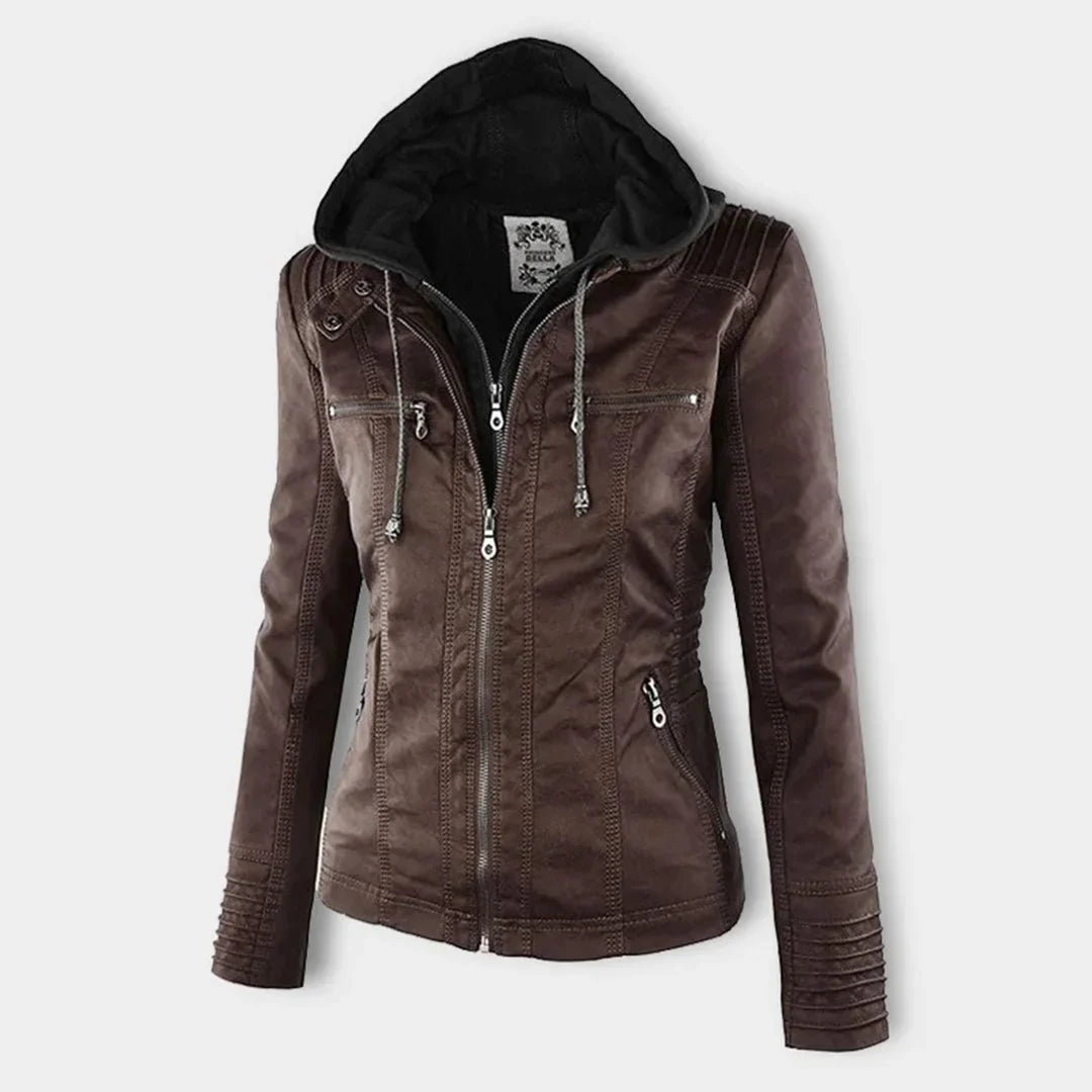 Zip-Up Hooded Jacket With Zippered Pockets