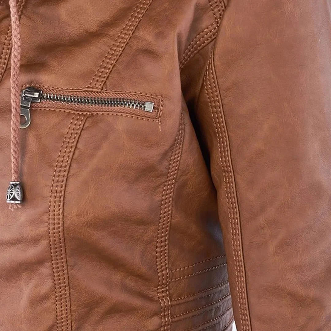 Zip-Up Hooded Jacket With Zippered Pockets