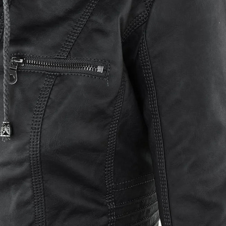 Zip-Up Hooded Jacket With Zippered Pockets
