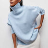 Knit Turtleneck Sweater with Ribbed Cuffs