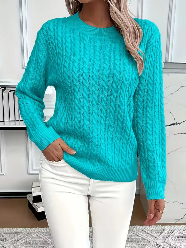 Cable Knit Crew Neck Sweater