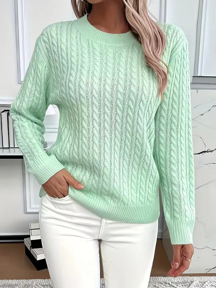 Cable Knit Crew Neck Sweater