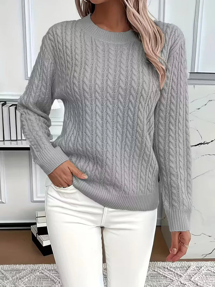 Cable Knit Crew Neck Sweater
