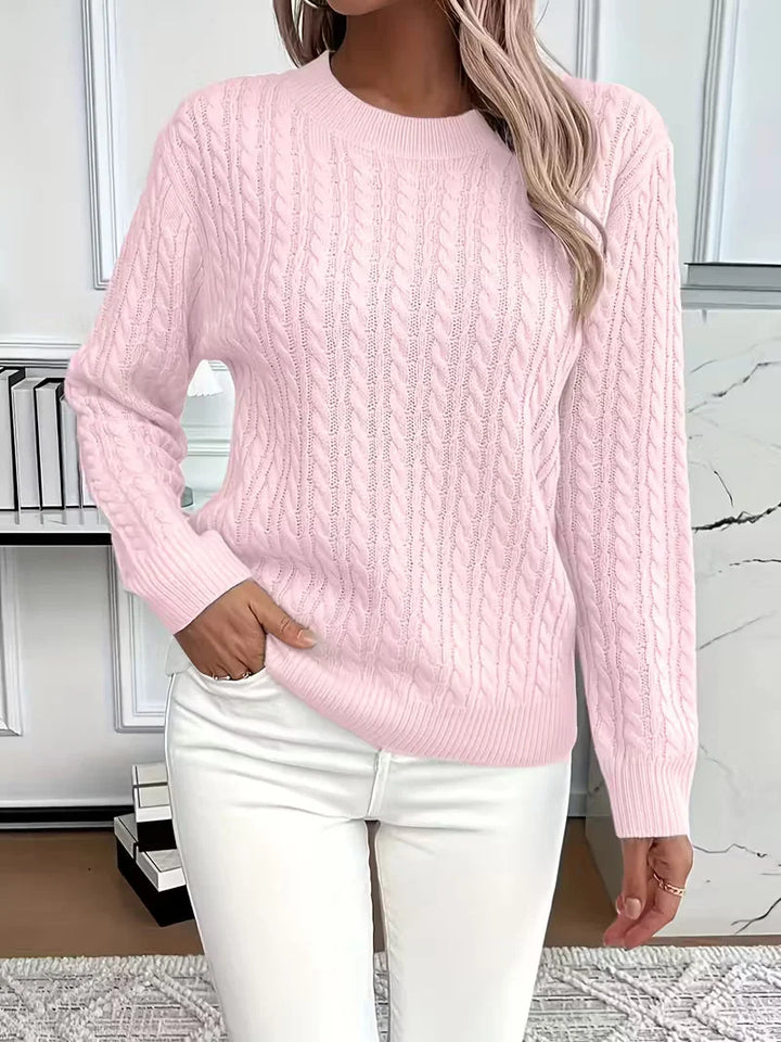 Cable Knit Crew Neck Sweater