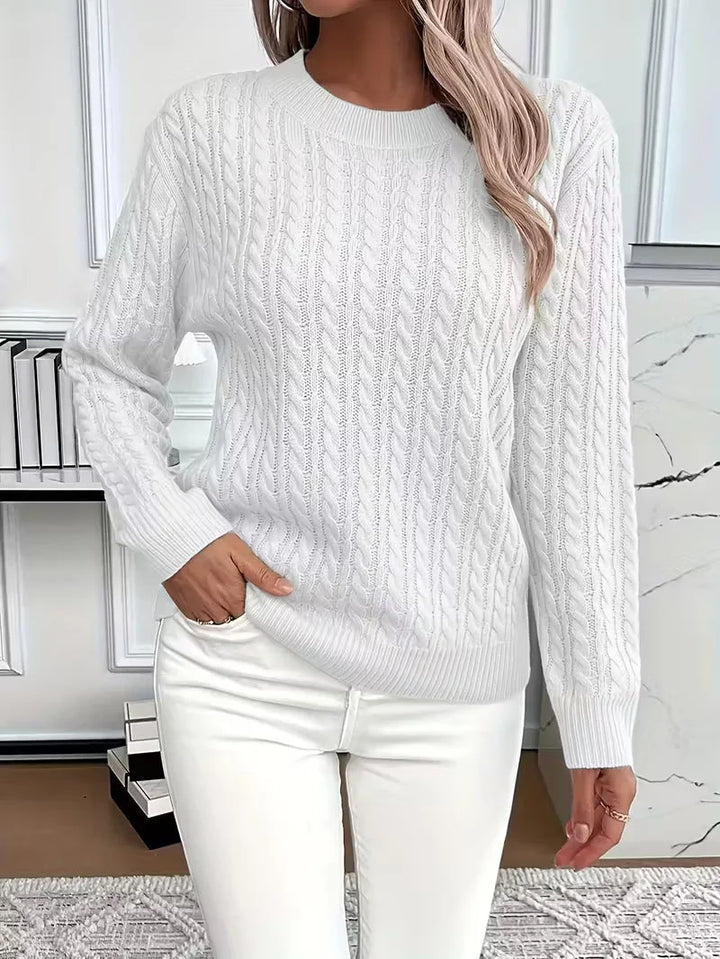 Cable Knit Crew Neck Sweater
