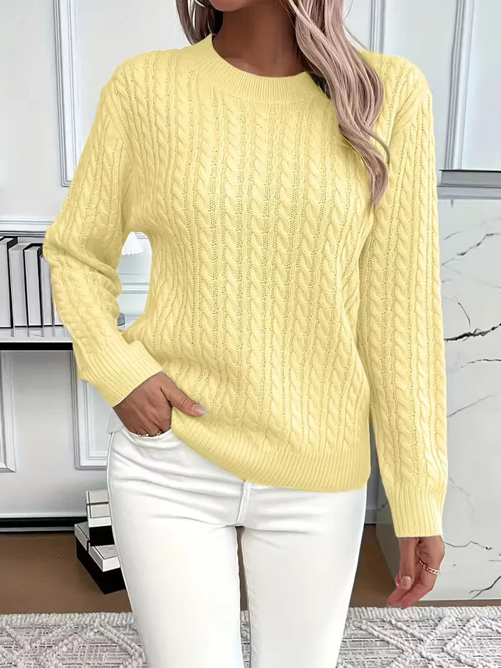 Cable Knit Crew Neck Sweater