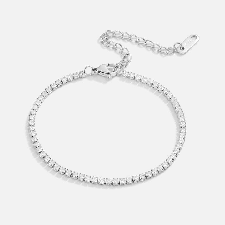 Elegant silver tennis bracelet with subtle cubic zirconia