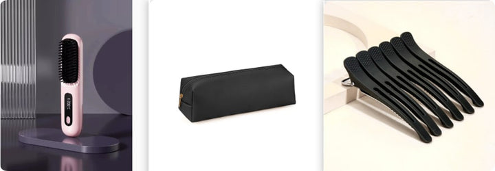 Cordless Hair Straightener Brush with Portable Wireless Design and Digital Temperature Display