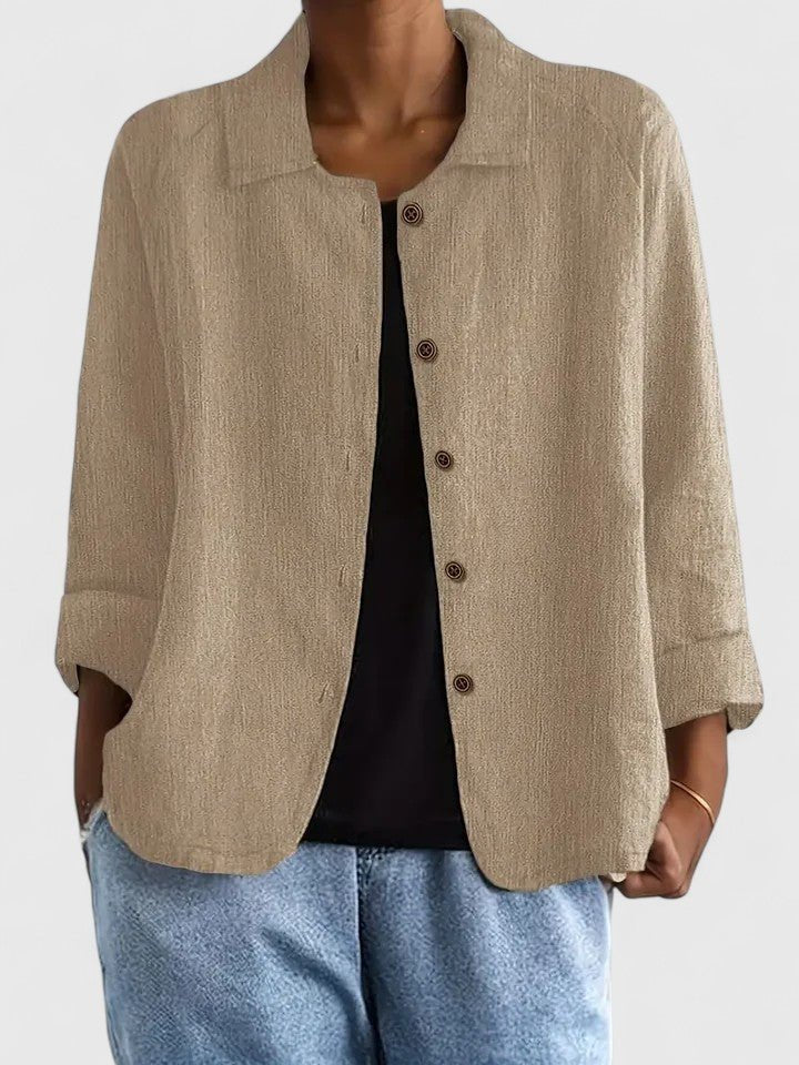 Luna | Cotton Button-Up Cardigan Relaxed Fit Long Sleeve