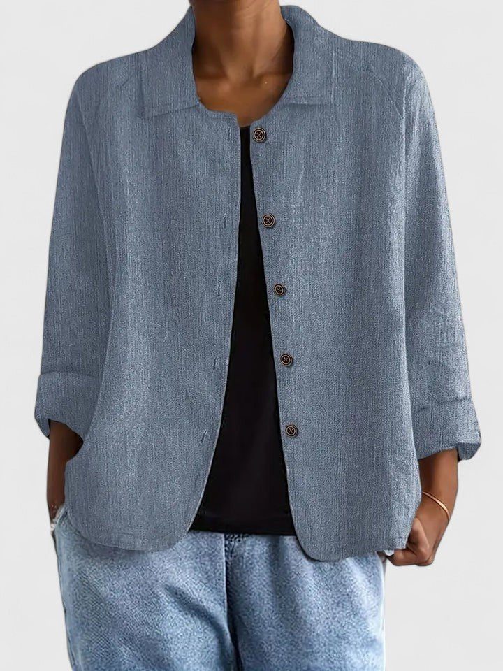 Luna | Cotton Button-Up Cardigan Relaxed Fit Long Sleeve