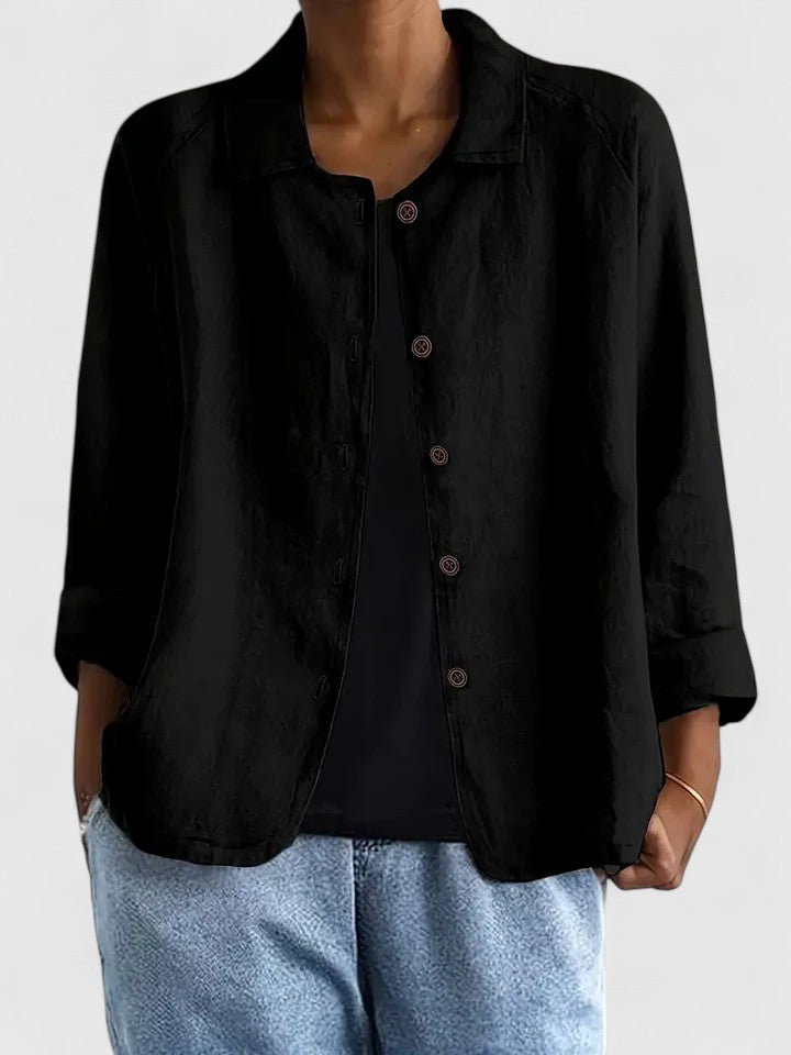 Luna | Cotton Button-Up Cardigan Relaxed Fit Long Sleeve