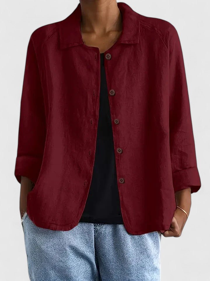 Luna | Cotton Button-Up Cardigan Relaxed Fit Long Sleeve
