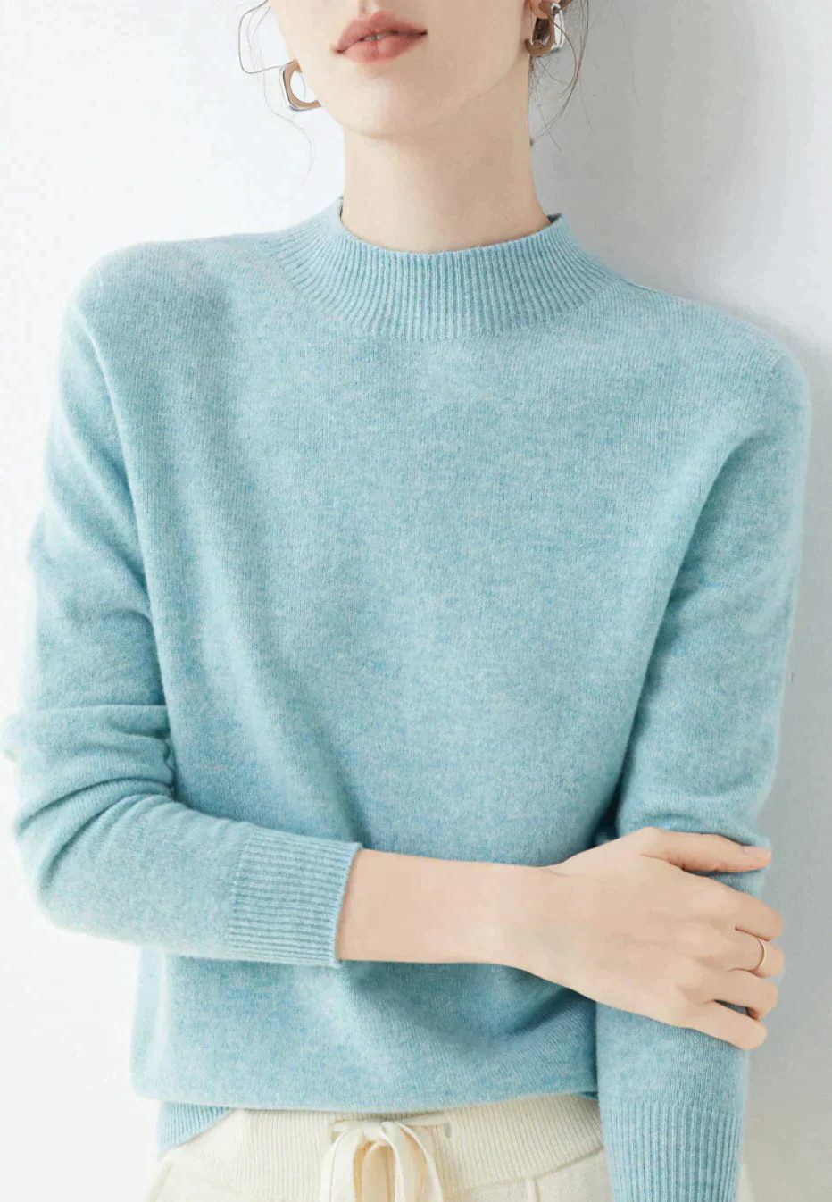 Cashmere Sweater with Crew Neck for Women